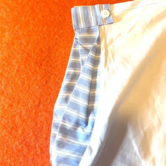 Zara white and blue short poplin details sleeves top t-shirt NWT - Picture 3 of 9